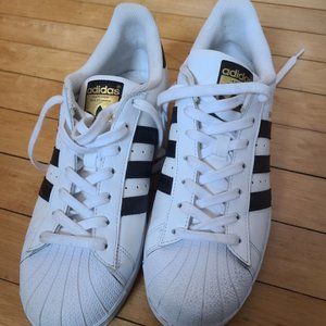 Adidas Superstar Cloud White and Core Black Sneakers 9.5M